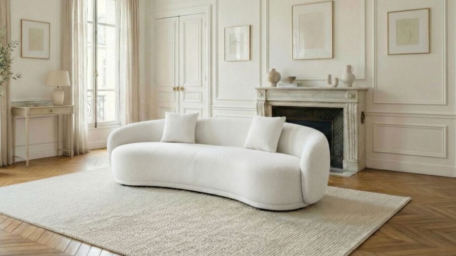 canape 3 places beige luxe