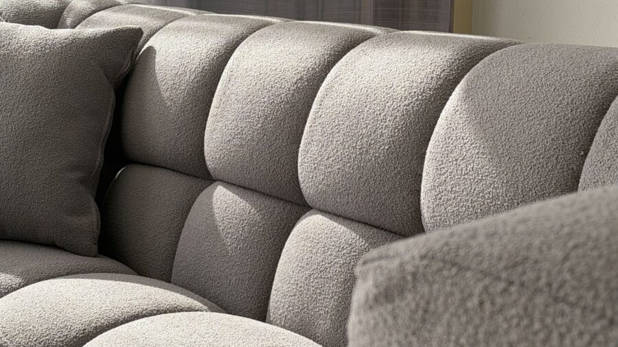 canape gris anthracite bouclette design moderne