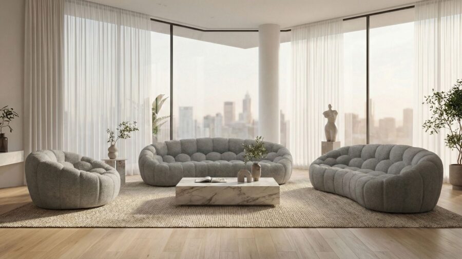 ensemble 3 2 1 canapes gris