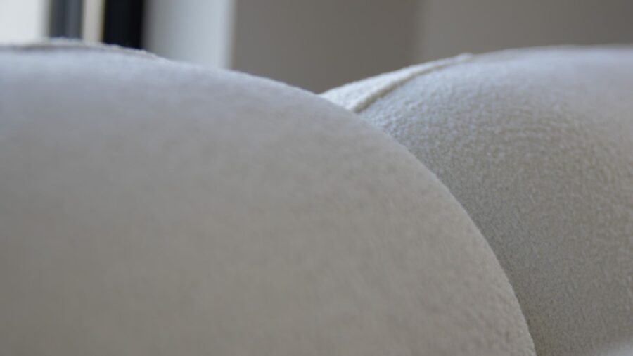 canape 3 places design haut de gamme tissu beige bouclette