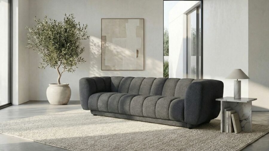 canape 3 places gris anthracite