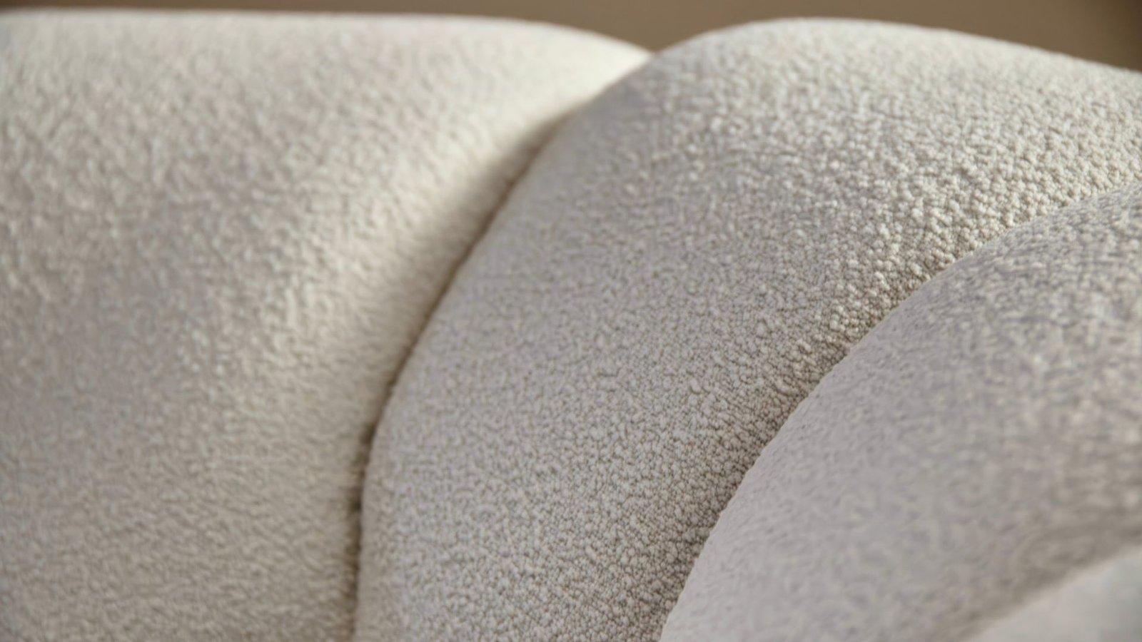 canape 3 places haut de gamme tissu beige bouclette