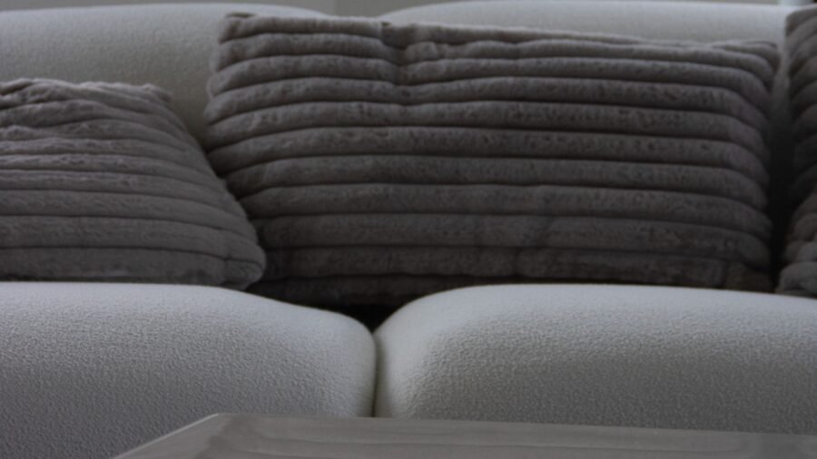 canape 4 places de luxe tissu beige bouclette