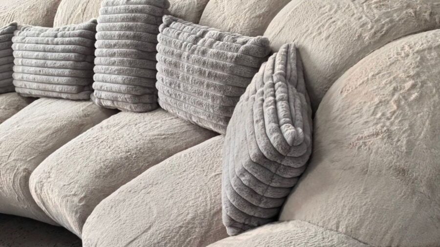 canape 4 places droit design bellior beige