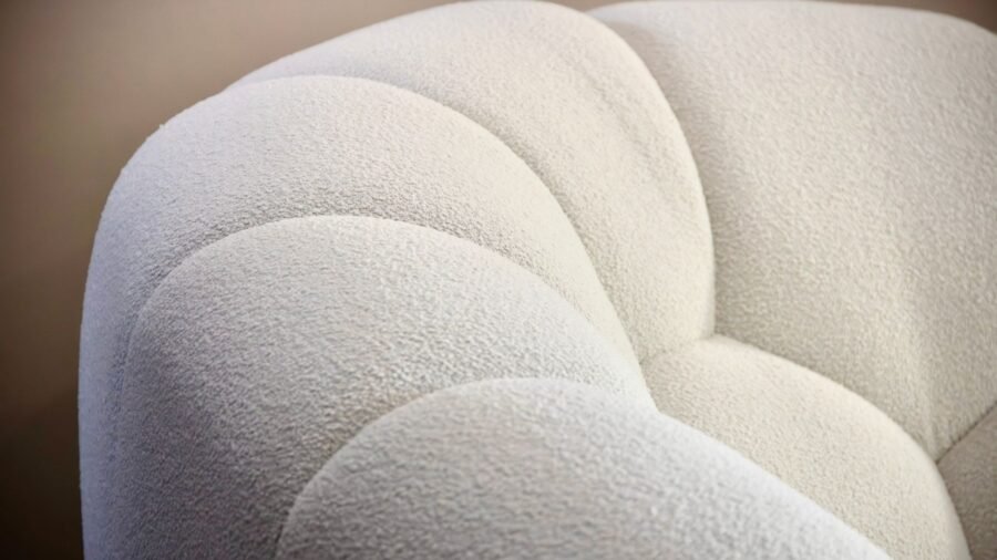 canape design tissu beige bouclette