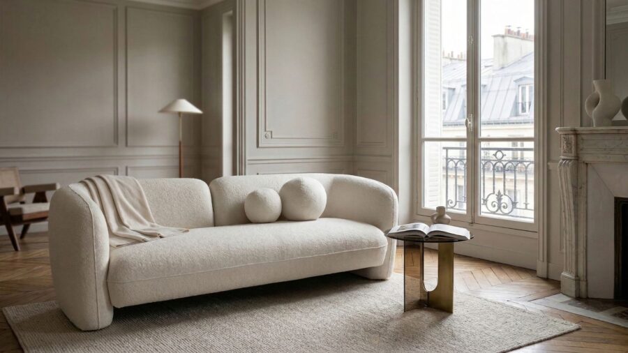 canape droit 3 places beige