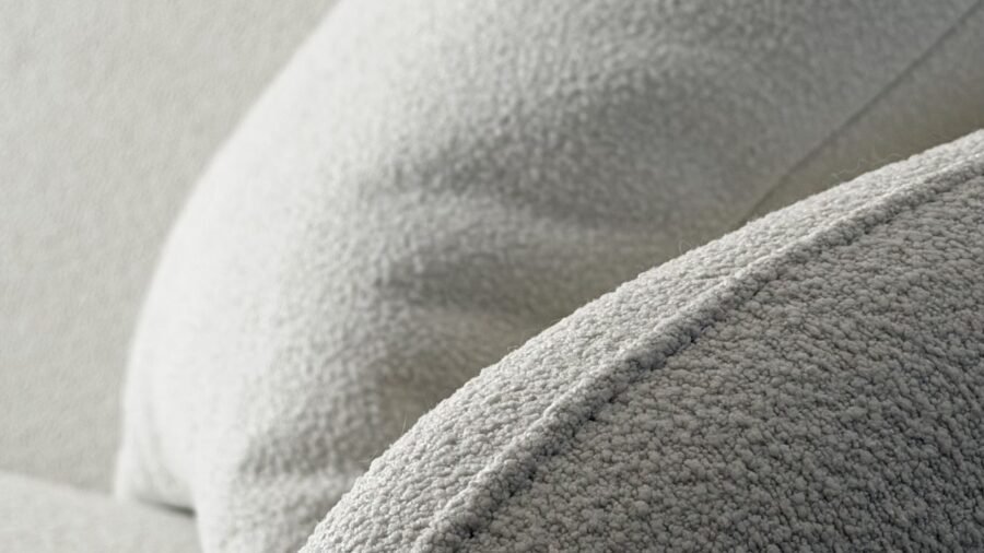 canape et fauteuil de luxe tissue beige bouclette