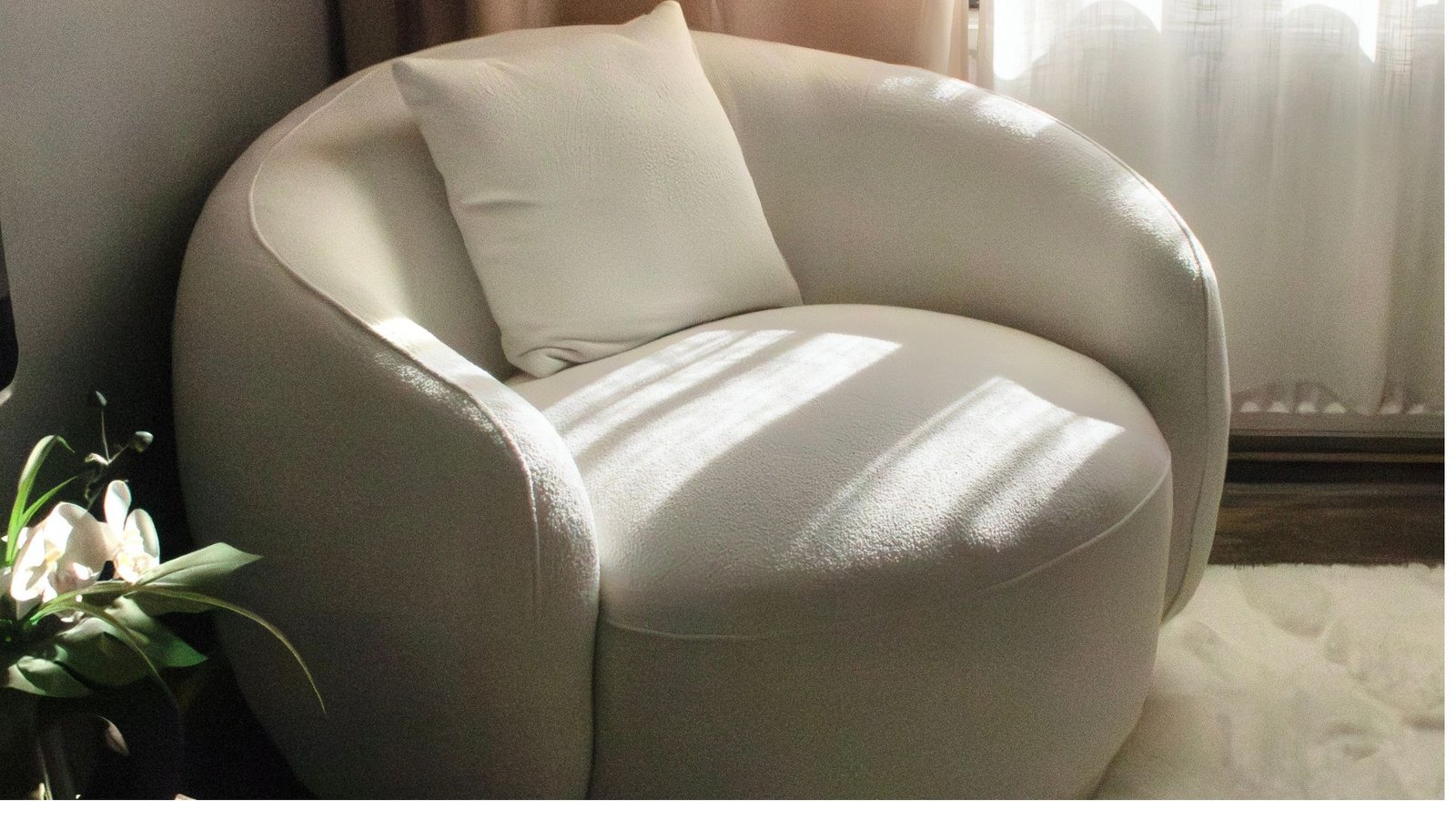 canape haut de gamme tissue beige bouclette