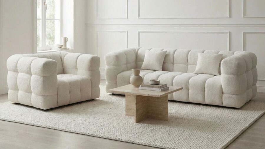 ensemble canape fauteuil beige