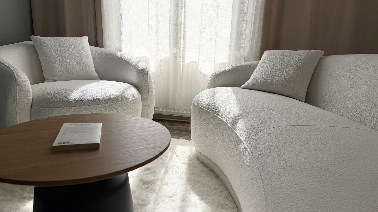 ensemble canape fauteuil tissue beige bouclette