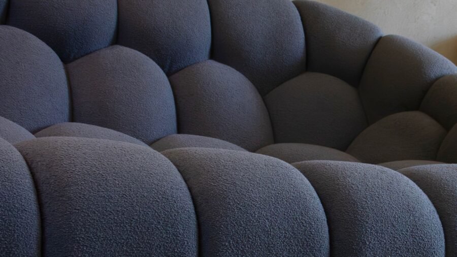 ensemble de canape fauteuil haut de gamme tissu bouclette