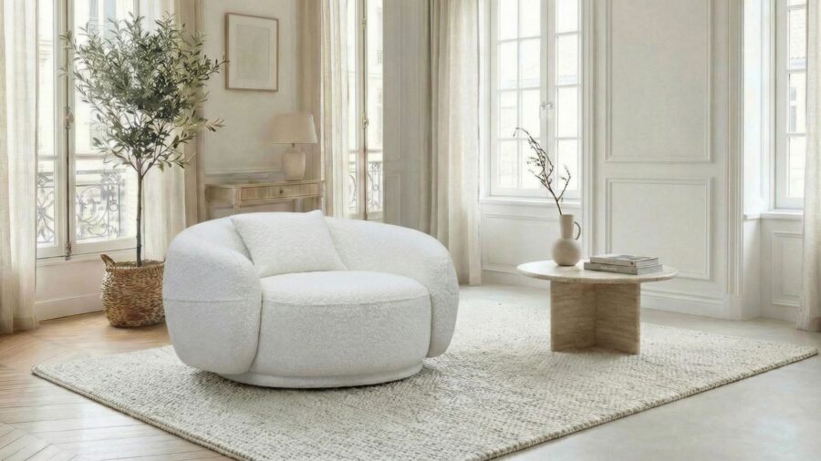 fauteuil grand confort design beige
