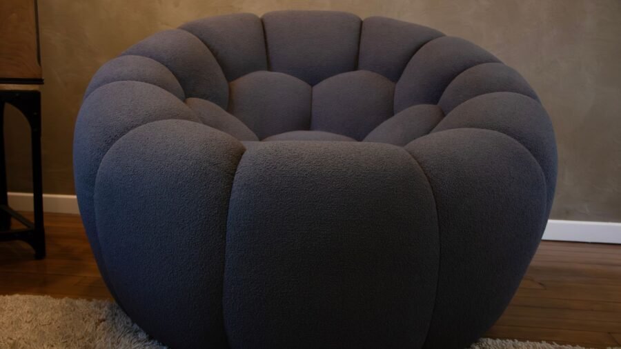 fauteuil haut de gamme tissu bouclette
