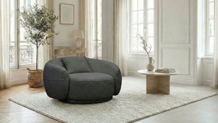 grand fauteuil salon gris anthracite