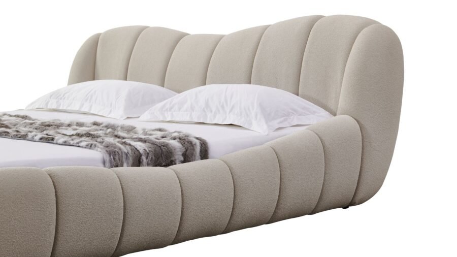 lit tissu bouclette beige