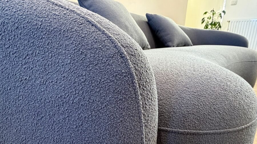 tissu bouclette gris canape