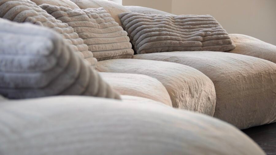 canape fauteuil design haut de gamme tissu beige texture