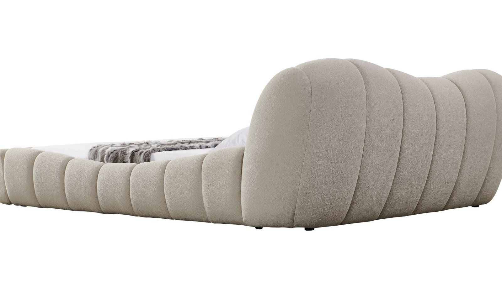 lit-de-luxe-haut-de-gamme-tissu-bouclette-beige